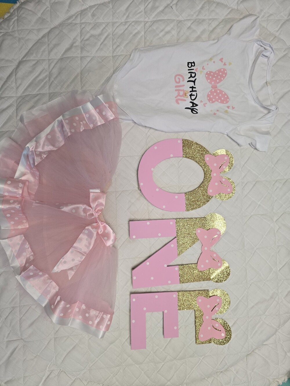 Minnie Themed First Birthday Outfit